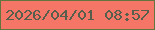 文字の大きさ：3、枠の色：62753f、背景の色：f57667、文字の色：585e4c 無料ブログパーツのブログ時計