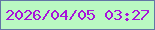 文字の大きさ：1、枠の色：6276a5、背景の色：baf9c2、文字の色：a713da 無料ブログパーツのブログ時計