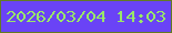 文字の大きさ：3、枠の色：627b24、背景の色：6a43f6、文字の色：99e768 無料ブログパーツのブログ時計