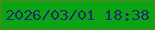 文字の大きさ：2、枠の色：62801e、背景の色：0aa414、文字の色：1d305f 無料ブログパーツのブログ時計