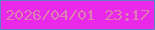 文字の大きさ：5、枠の色：6280c6、背景の色：e928e9、文字の色：da81b2 無料ブログパーツのブログ時計