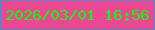 文字の大きさ：2、枠の色：6281c2、背景の色：ea4892、文字の色：0efc04 無料ブログパーツのブログ時計