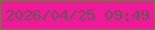 文字の大きさ：1、枠の色：628238、背景の色：ef1999、文字の色：5e594c 無料ブログパーツのブログ時計