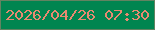 文字の大きさ：5、枠の色：628361、背景の色：008550、文字の色：e88a71 無料ブログパーツのブログ時計
