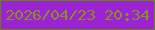 文字の大きさ：4、枠の色：628811、背景の色：9b23d2、文字の色：899020 無料ブログパーツのブログ時計