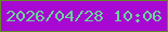 文字の大きさ：2、枠の色：628b25、背景の色：a708d2、文字の色：68d698 無料ブログパーツのブログ時計