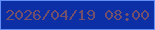 文字の大きさ：4、枠の色：628ff5、背景の色：0c2fa6、文字の色：724f6d 無料ブログパーツのブログ時計