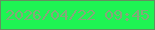 文字の大きさ：5、枠の色：62905f、背景の色：1ef453、文字の色：86a77a 無料ブログパーツのブログ時計