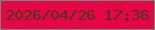 文字の大きさ：5、枠の色：62907d、背景の色：e70548、文字の色：4d3719 無料ブログパーツのブログ時計