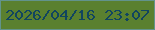 文字の大きさ：5、枠の色：62938c、背景の色：5a802f、文字の色：11455f 無料ブログパーツのブログ時計