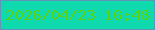 文字の大きさ：5、枠の色：6294b9、背景の色：0fdaae、文字の色：57d41b 無料ブログパーツのブログ時計
