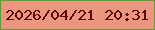 文字の大きさ：4、枠の色：629935、背景の色：eb977f、文字の色：600603 無料ブログパーツのブログ時計