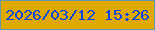 文字の大きさ：4、枠の色：6299b1、背景の色：dfa900、文字の色：0946dd 無料ブログパーツのブログ時計