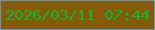 文字の大きさ：5、枠の色：629bb5、背景の色：855b0a、文字の色：0dba33 無料ブログパーツのブログ時計