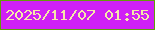 文字の大きさ：4、枠の色：629d0a、背景の色：cf1ff6、文字の色：f6e8a9 無料ブログパーツのブログ時計