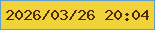 文字の大きさ：5、枠の色：629dd0、背景の色：f0d239、文字の色：502908 無料ブログパーツのブログ時計