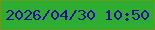 文字の大きさ：5、枠の色：629e1e、背景の色：2ead33、文字の色：20099c 無料ブログパーツのブログ時計