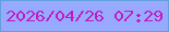 文字の大きさ：4、枠の色：629fdd、背景の色：98aafd、文字の色：be1cc3 無料ブログパーツのブログ時計