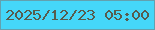 文字の大きさ：3、枠の色：62a1af、背景の色：45d7f9、文字の色：575c4e 無料ブログパーツのブログ時計