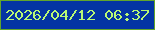 文字の大きさ：4、枠の色：62a52b、背景の色：0334a3、文字の色：b8f875 無料ブログパーツのブログ時計
