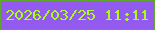 文字の大きさ：4、枠の色：62a52c、背景の色：935aef、文字の色：aafc1b 無料ブログパーツのブログ時計