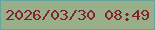 文字の大きさ：4、枠の色：62a59c、背景の色：99ae8a、文字の色：81242a 無料ブログパーツのブログ時計