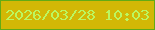 文字の大きさ：3、枠の色：62ab15、背景の色：d2b806、文字の色：bbf760 無料ブログパーツのブログ時計
