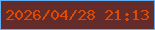 文字の大きさ：2、枠の色：62aef2、背景の色：632b2a、文字の色：e14a02 無料ブログパーツのブログ時計