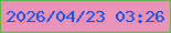 文字の大きさ：4、枠の色：62b442、背景の色：ea93b9、文字の色：134dfa 無料ブログパーツのブログ時計