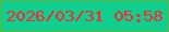 文字の大きさ：3、枠の色：62b443、背景の色：10ce8e、文字の色：fb2633 無料ブログパーツのブログ時計