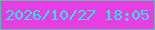 文字の大きさ：1、枠の色：62b6b8、背景の色：e83de1、文字の色：24e9e5 無料ブログパーツのブログ時計