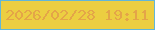 文字の大きさ：4、枠の色：62b6d8、背景の色：ecce41、文字の色：e4a548 無料ブログパーツのブログ時計