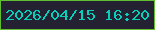 文字の大きさ：4、枠の色：62be31、背景の色：242133、文字の色：07cfb9 無料ブログパーツのブログ時計