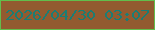 文字の大きさ：3、枠の色：62be4c、背景の色：925b30、文字の色：1b7d74 無料ブログパーツのブログ時計