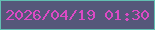 文字の大きさ：1、枠の色：62beb2、背景の色：55577a、文字の色：dc4ac5 無料ブログパーツのブログ時計