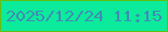 文字の大きさ：2、枠の色：62bf14、背景の色：0beb9b、文字の色：408cb6 無料ブログパーツのブログ時計