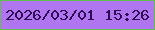 文字の大きさ：3、枠の色：62bf4d、背景の色：af76f0、文字の色：2e0a57 無料ブログパーツのブログ時計