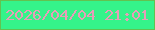 文字の大きさ：2、枠の色：62c250、背景の色：35f38a、文字の色：e69eb8 無料ブログパーツのブログ時計
