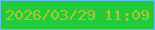 文字の大きさ：5、枠の色：62c4ee、背景の色：22cb39、文字の色：acc731 無料ブログパーツのブログ時計