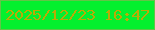 文字の大きさ：2、枠の色：62c547、背景の色：04f02e、文字の色：baab06 無料ブログパーツのブログ時計