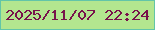 文字の大きさ：5、枠の色：62c5a8、背景の色：b3e68f、文字の色：78134b 無料ブログパーツのブログ時計
