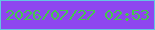 文字の大きさ：3、枠の色：62c5e3、背景の色：8e46ef、文字の色：45c74d 無料ブログパーツのブログ時計