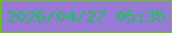 文字の大きさ：4、枠の色：62c60d、背景の色：9879d5、文字の色：11ca53 無料ブログパーツのブログ時計