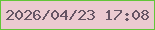 文字の大きさ：4、枠の色：62c639、背景の色：ebcad1、文字の色：665565 無料ブログパーツのブログ時計
