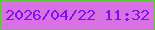 文字の大きさ：1、枠の色：62c63b、背景の色：d872e4、文字の色：830feb 無料ブログパーツのブログ時計