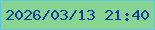 文字の大きさ：5、枠の色：62c7db、背景の色：87d493、文字の色：12409b 無料ブログパーツのブログ時計