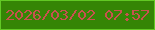 文字の大きさ：2、枠の色：62c924、背景の色：358505、文字の色：c7524f 無料ブログパーツのブログ時計