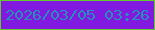 文字の大きさ：1、枠の色：62ca2b、背景の色：8119e1、文字の色：248fb8 無料ブログパーツのブログ時計