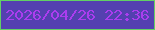 文字の大きさ：5、枠の色：62d064、背景の色：5440b0、文字の色：ab3def 無料ブログパーツのブログ時計