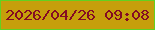 文字の大きさ：3、枠の色：62d121、背景の色：c69f0b、文字の色：840b23 無料ブログパーツのブログ時計